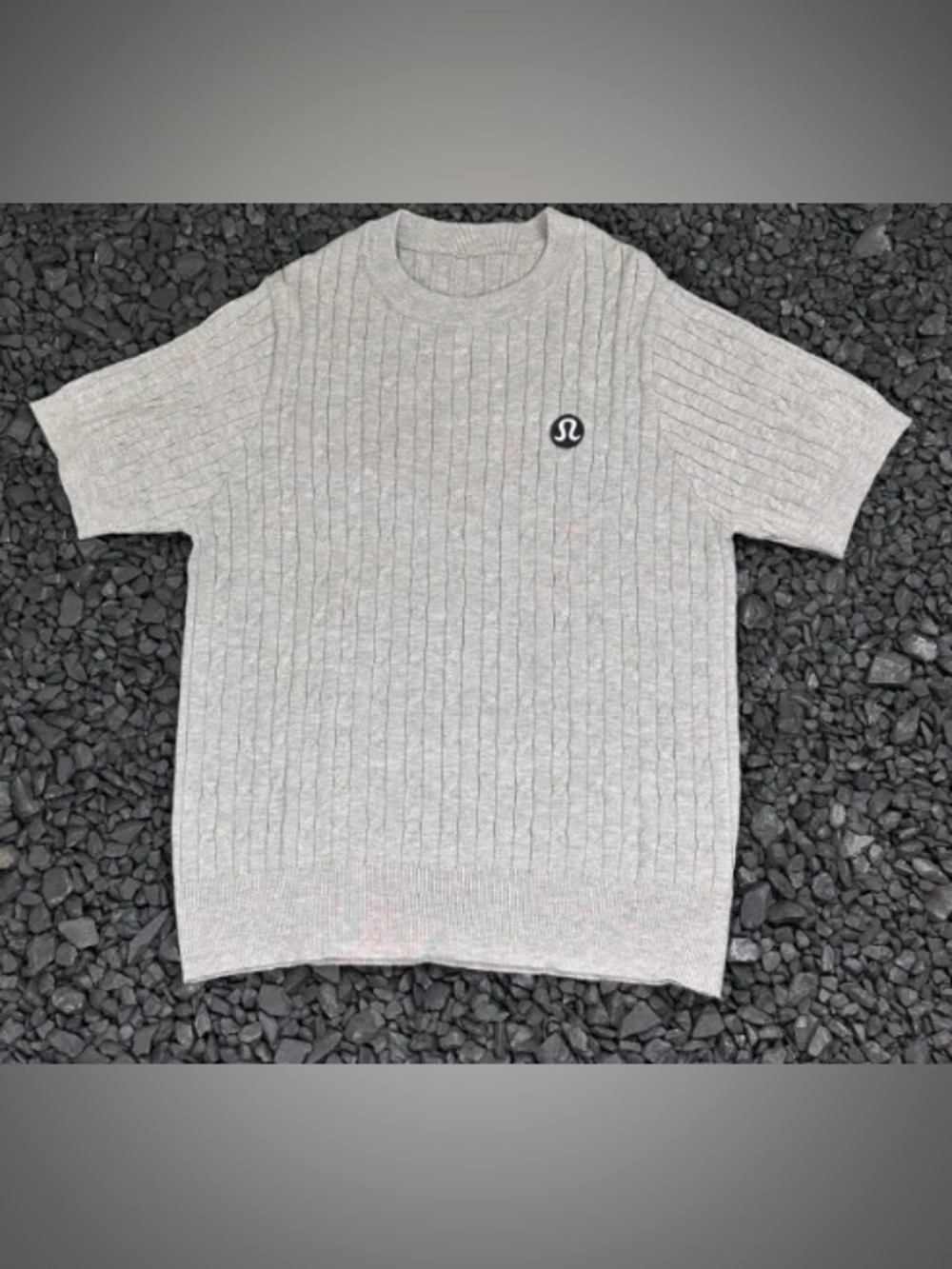 lululemon athletica Short Sleeve Cable Knit Crewneck - Light Gray
